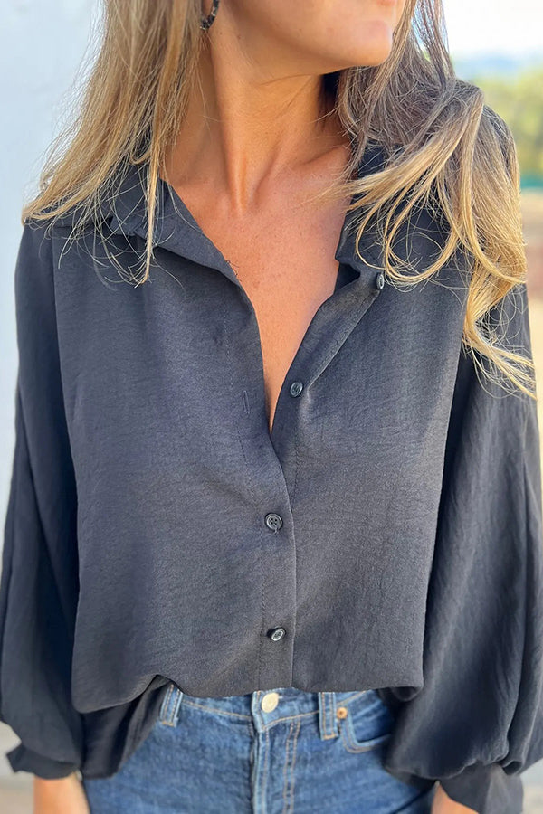 Relaxed Button-Up Blouse