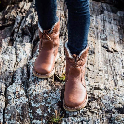 Waterproof boots with wool lining