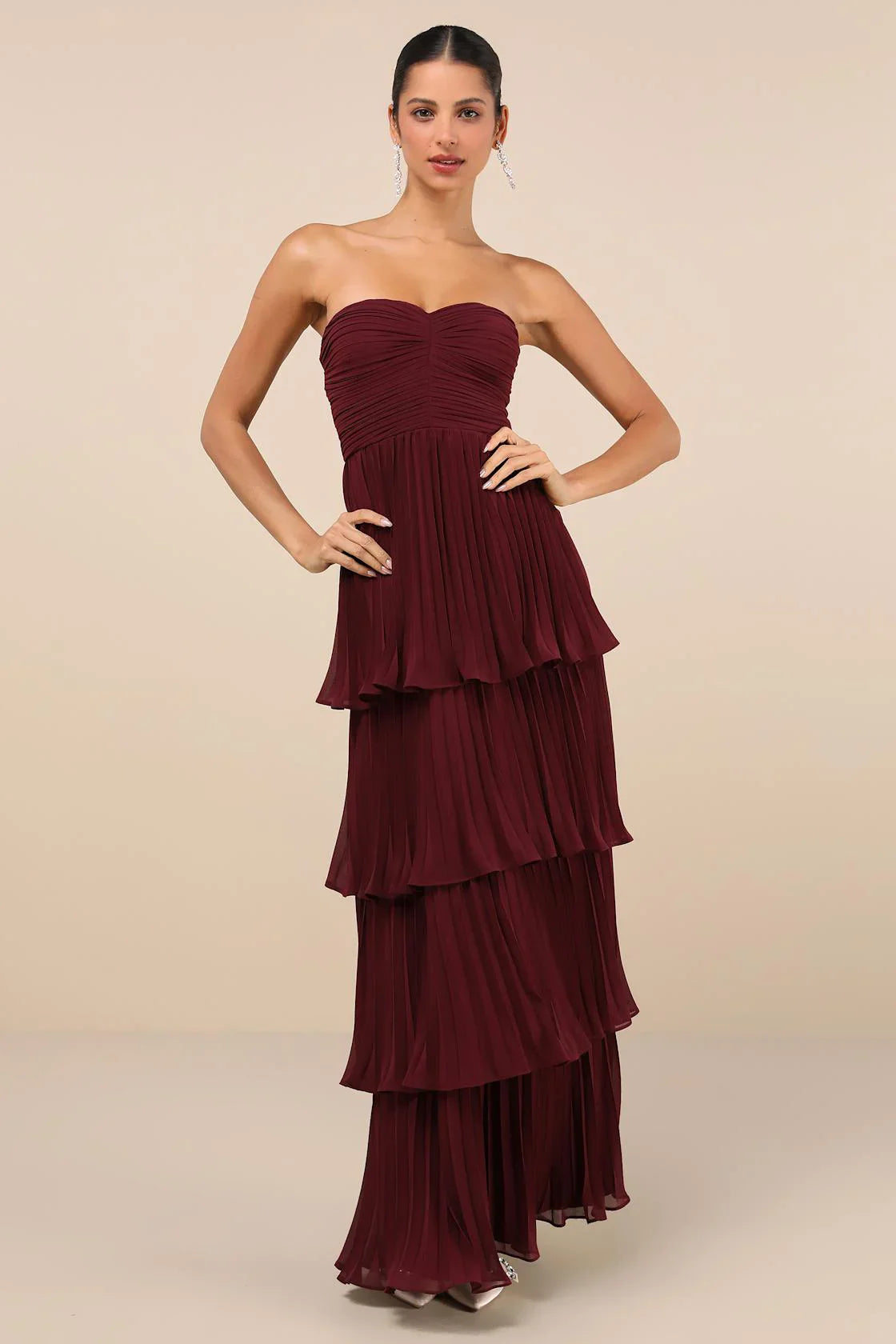 Strapless Tiered Maxi Dress