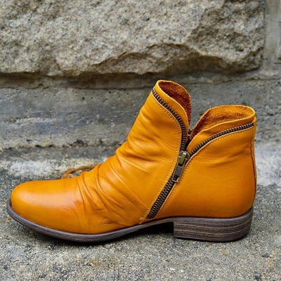 Vianne | Leather Boots with Zipper