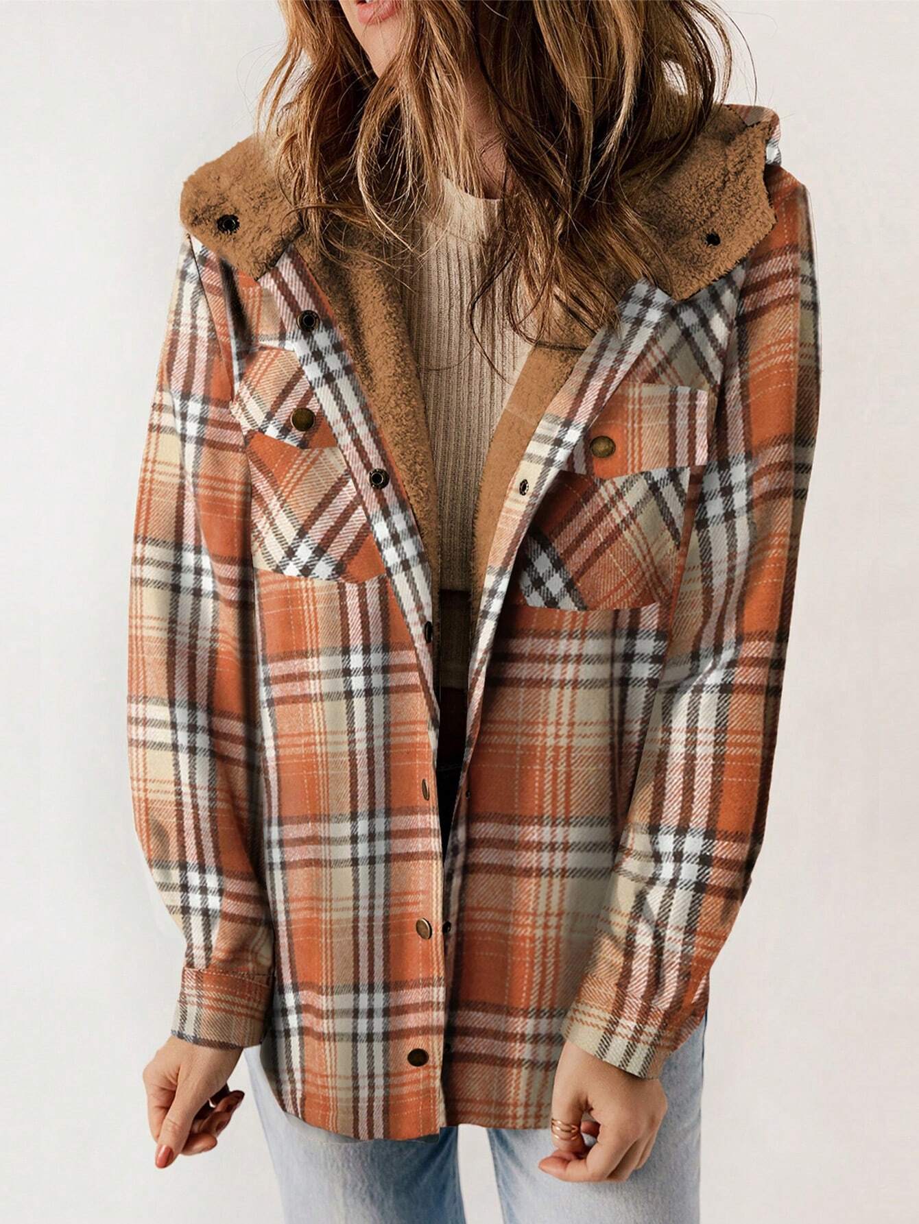 Cozy Plaid Teddy Jacket