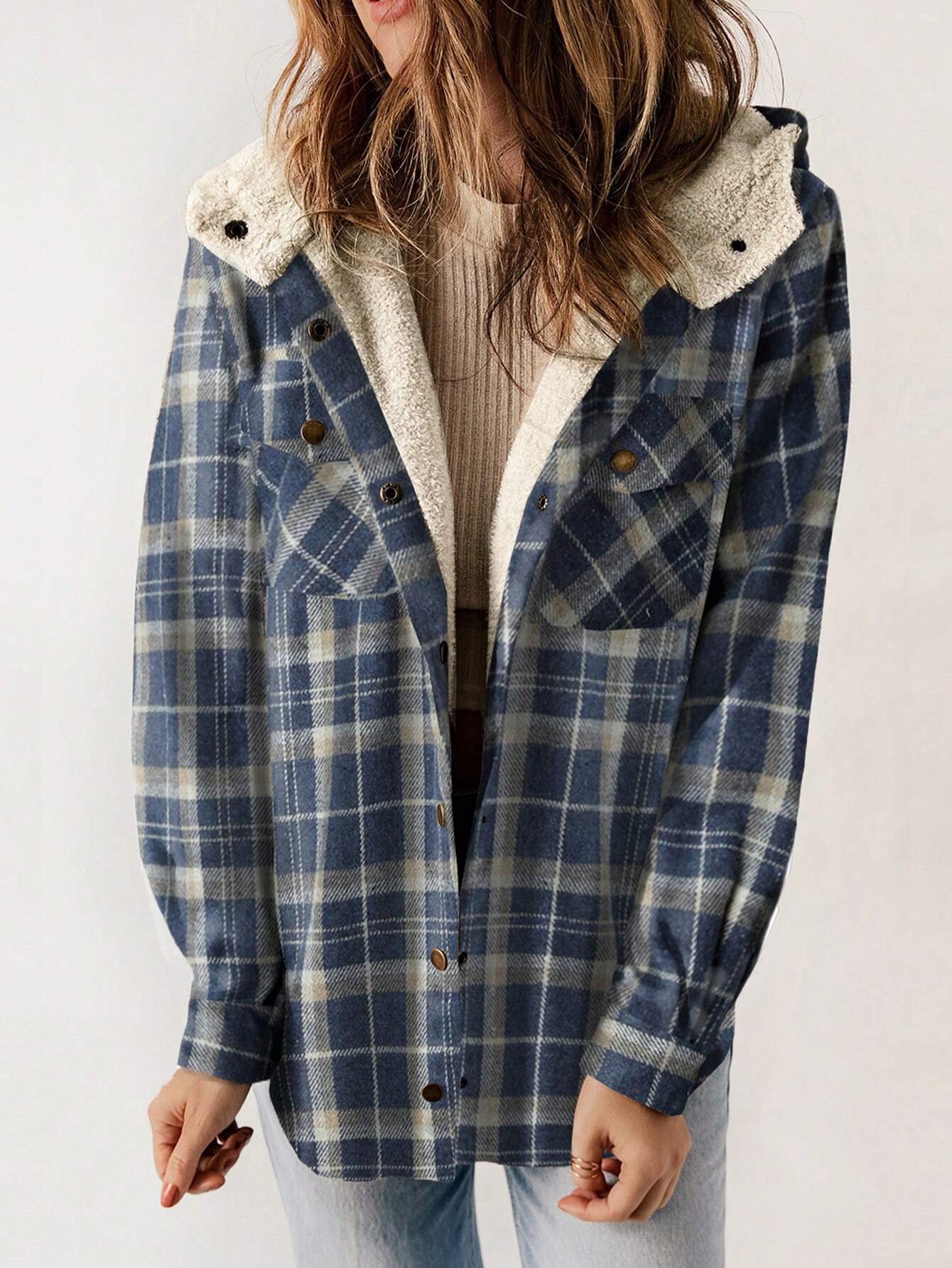 Cozy Plaid Teddy Jacket