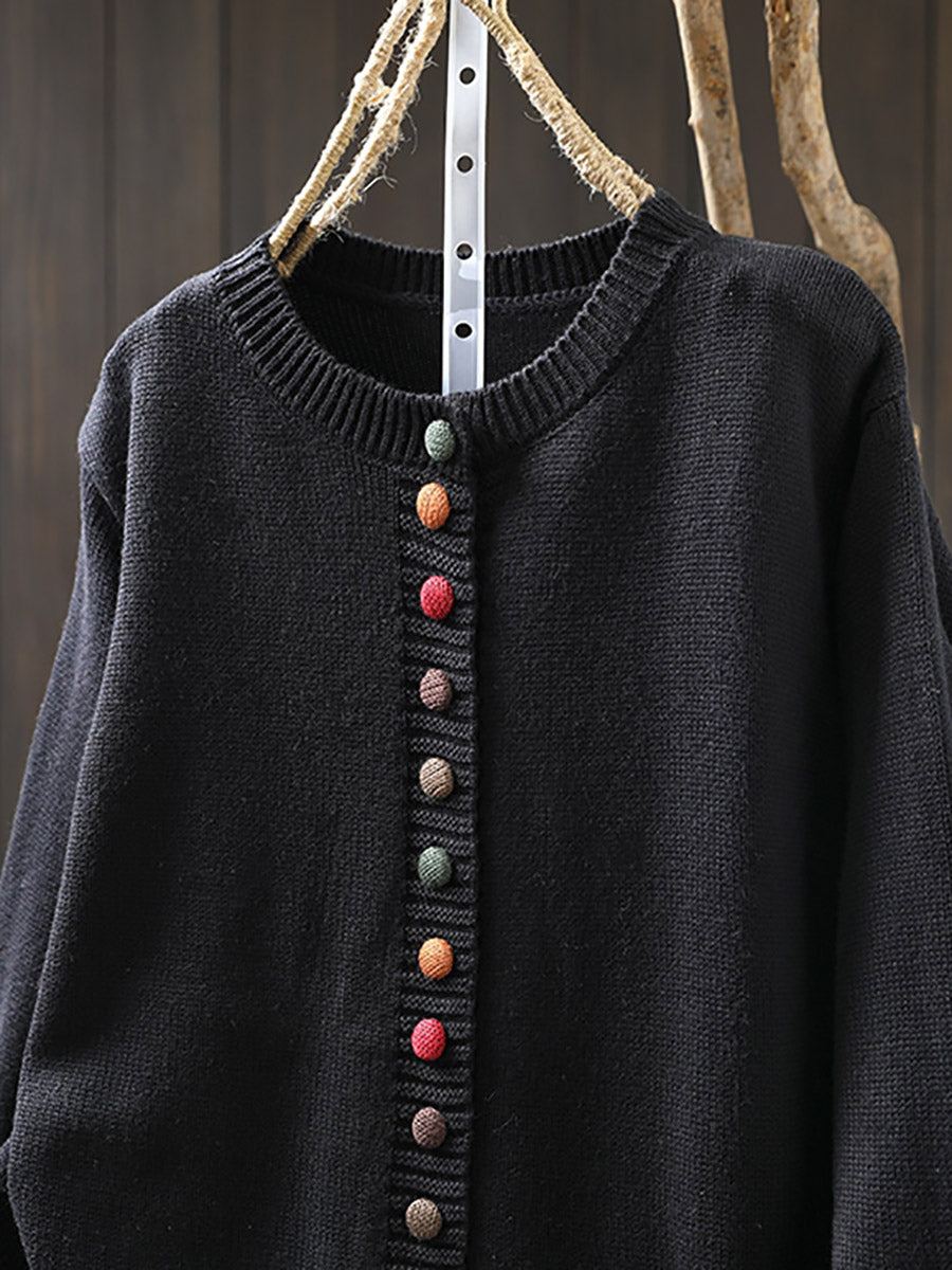 Artsy Button Knit Sweater