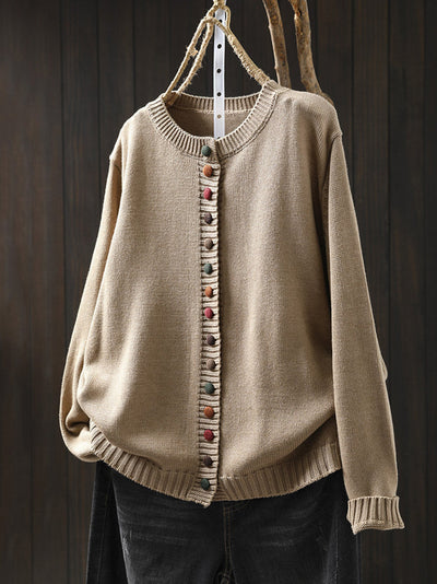 Artsy Button Knit Sweater