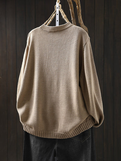 Artsy Button Knit Sweater