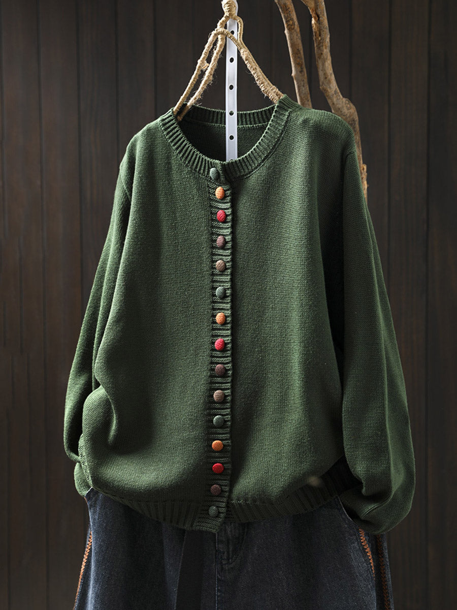 Artsy Button Knit Sweater