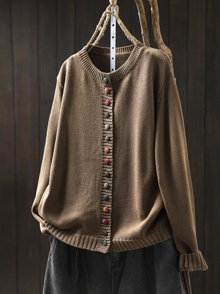 Artsy Button Knit Sweater