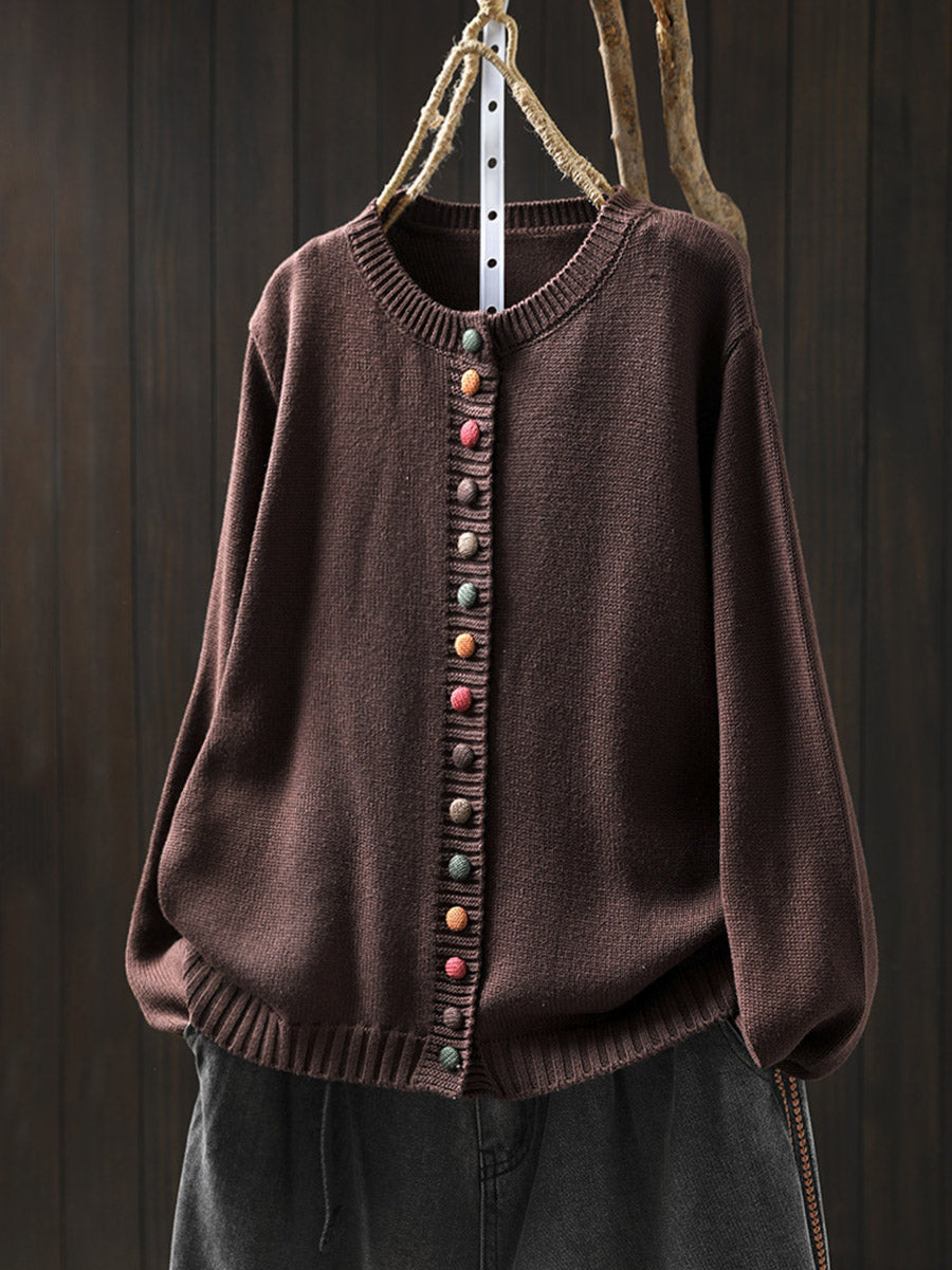 Artsy Button Knit Sweater