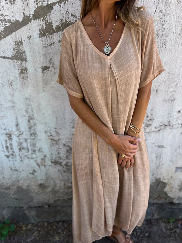 Elegant Cotton Linen Dress