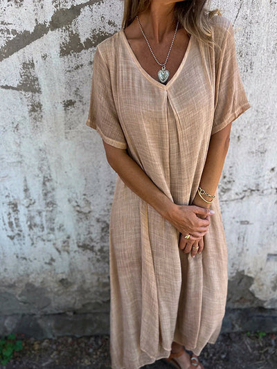 Elegant Cotton Linen Dress