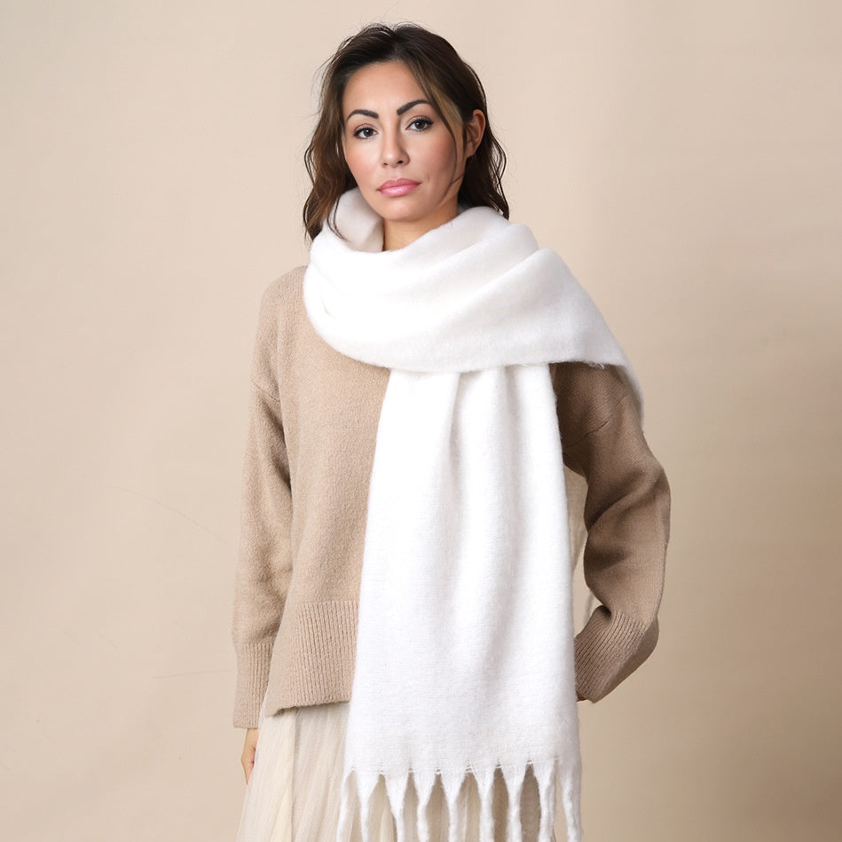 Cloud-Soft Fringed Scarf