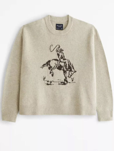 Cowboy Graphic Crew Sweater