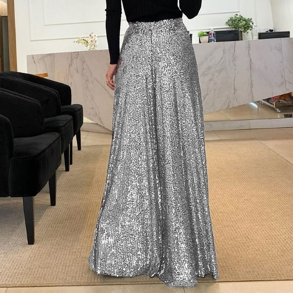 Glimmer Wide-Leg Sequin Pants