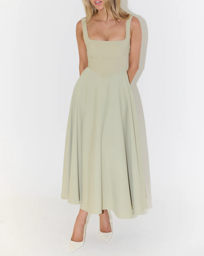 Helnen High Waist Midi Dress