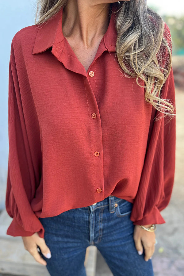 Relaxed Button-Up Blouse