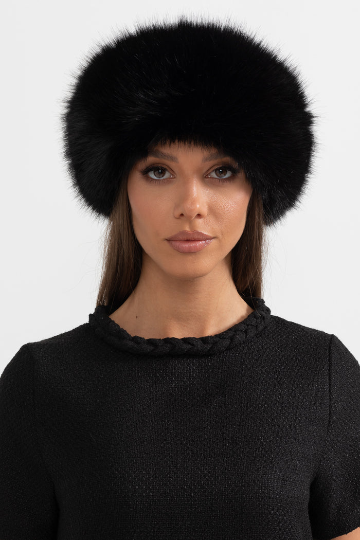 Furry Hat With Wide Brim