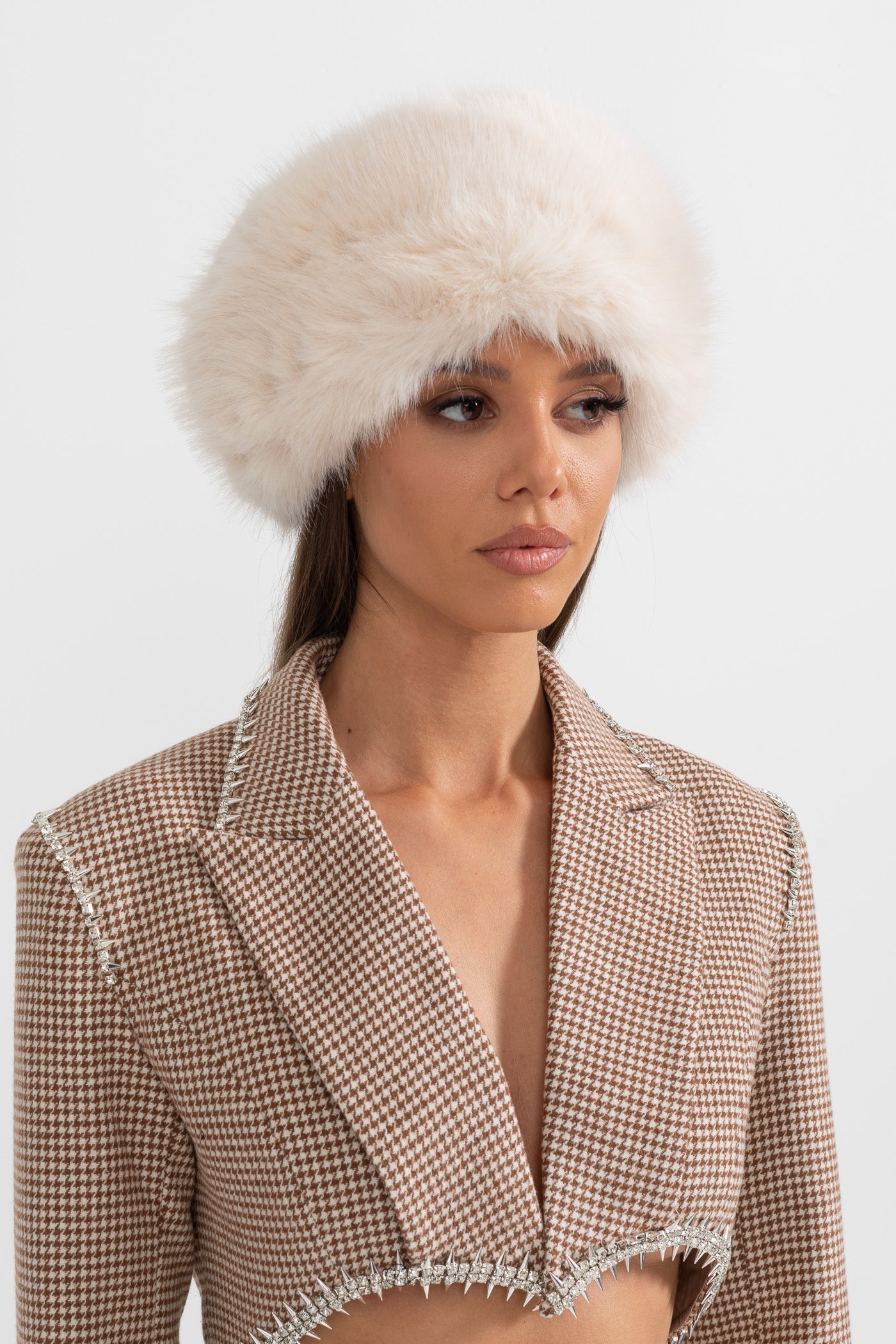 Furry Hat With Wide Brim