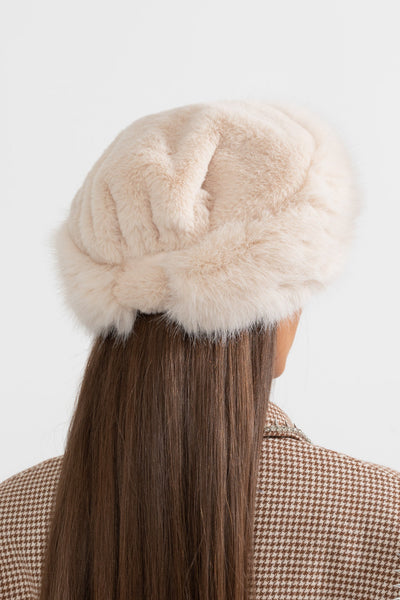 Furry Hat With Wide Brim