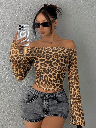 Leopard Luxe Off-Shoulder Top