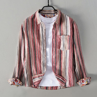 LUCIANNO PINSTRIPE LINEN SHIRT