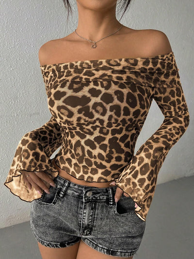 Leopard Luxe Off-Shoulder Top