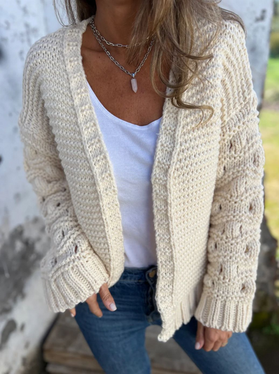 Classic solid knit cardigan