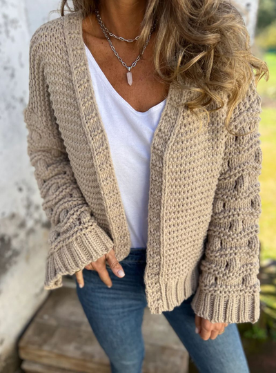 Classic solid knit cardigan