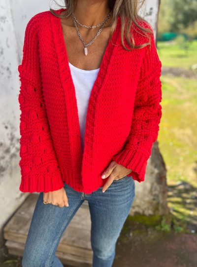 Classic solid knit cardigan