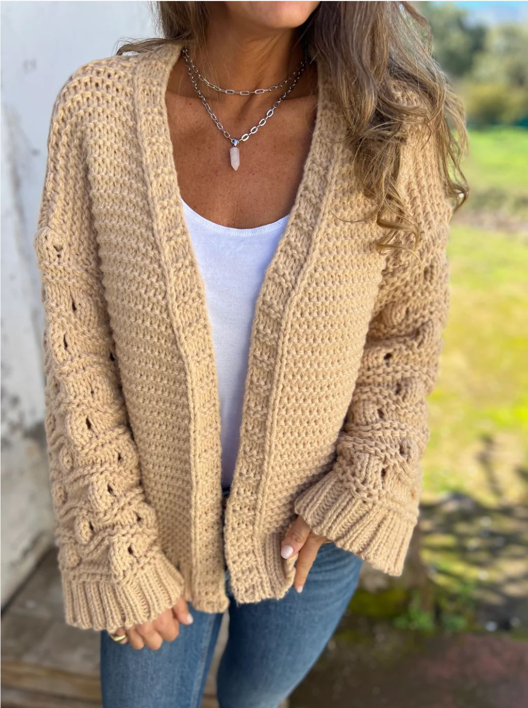 Classic solid knit cardigan