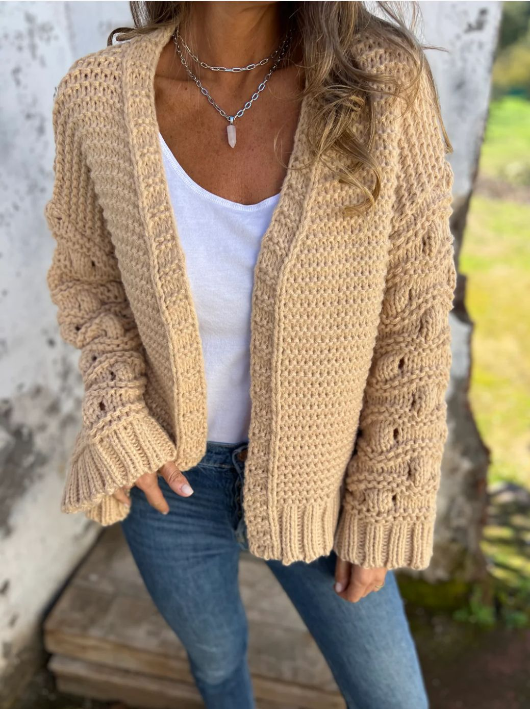 Classic solid knit cardigan