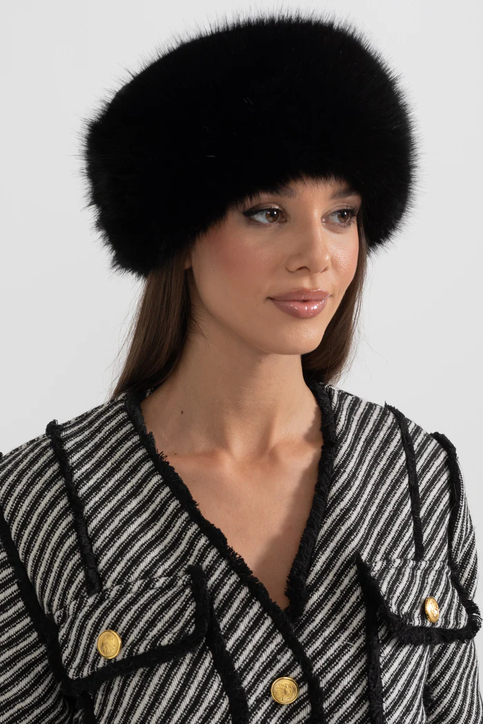 Furry Hat With Wide Brim