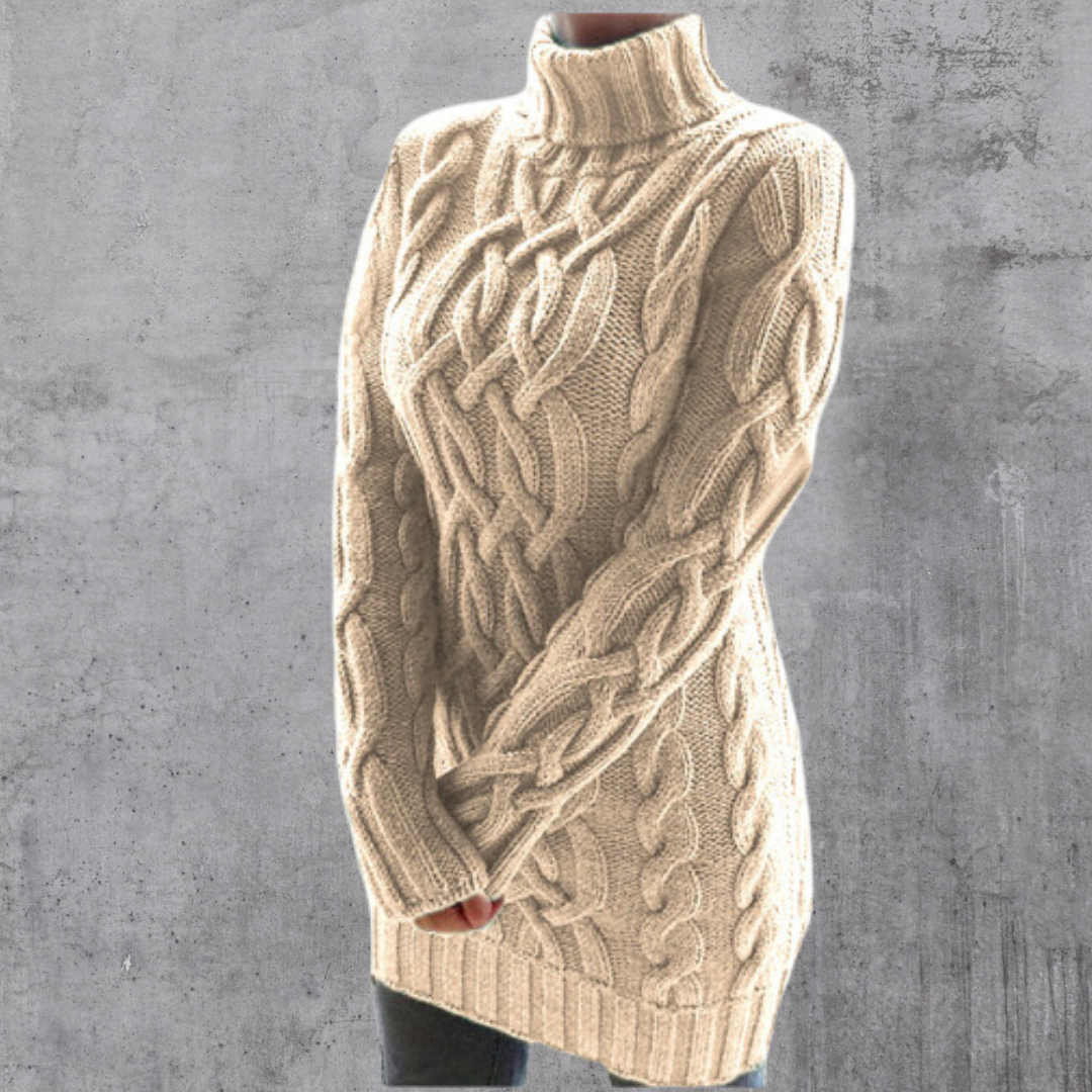 Lara™ - Elegant and warm long turtleneck sweater