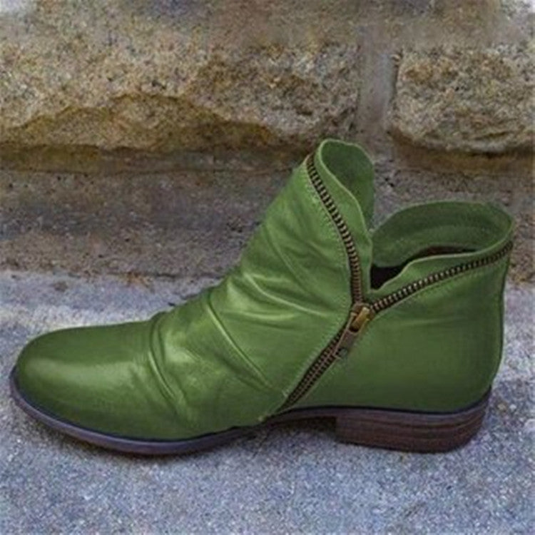 Vianne | Leather Boots with Zipper