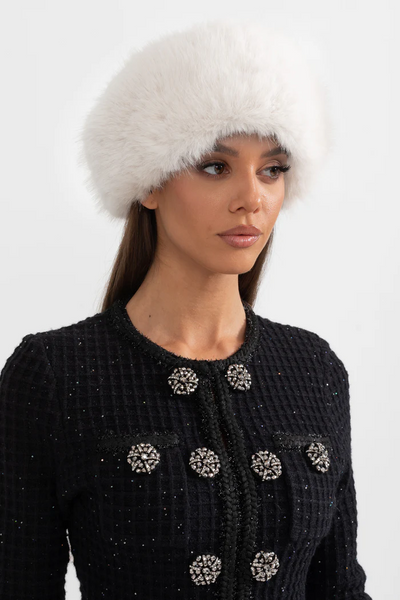 Furry Hat With Wide Brim