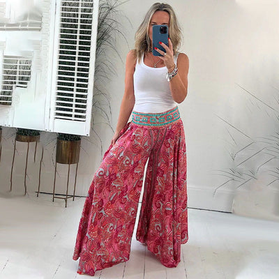 Paisley print lightweight pants