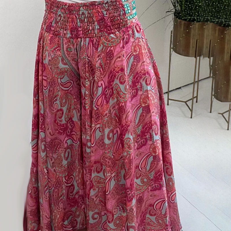 Paisley print lightweight pants