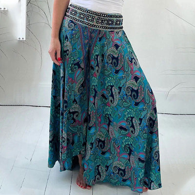 Paisley print lightweight pants