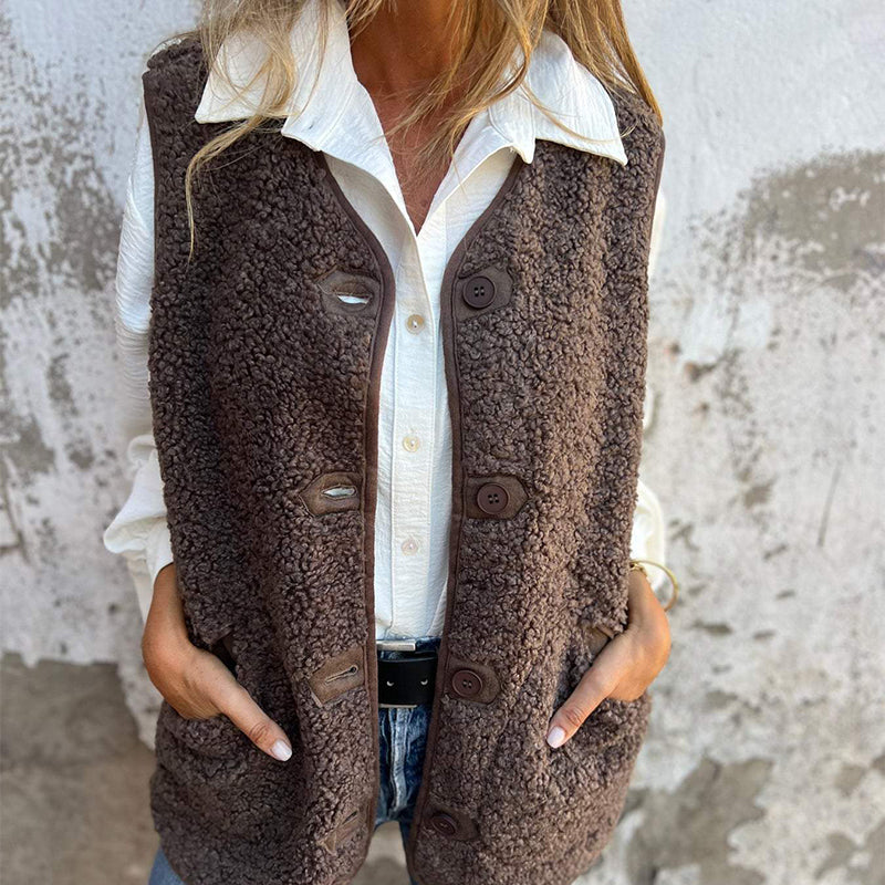 Button Cardigan With Warm Wool